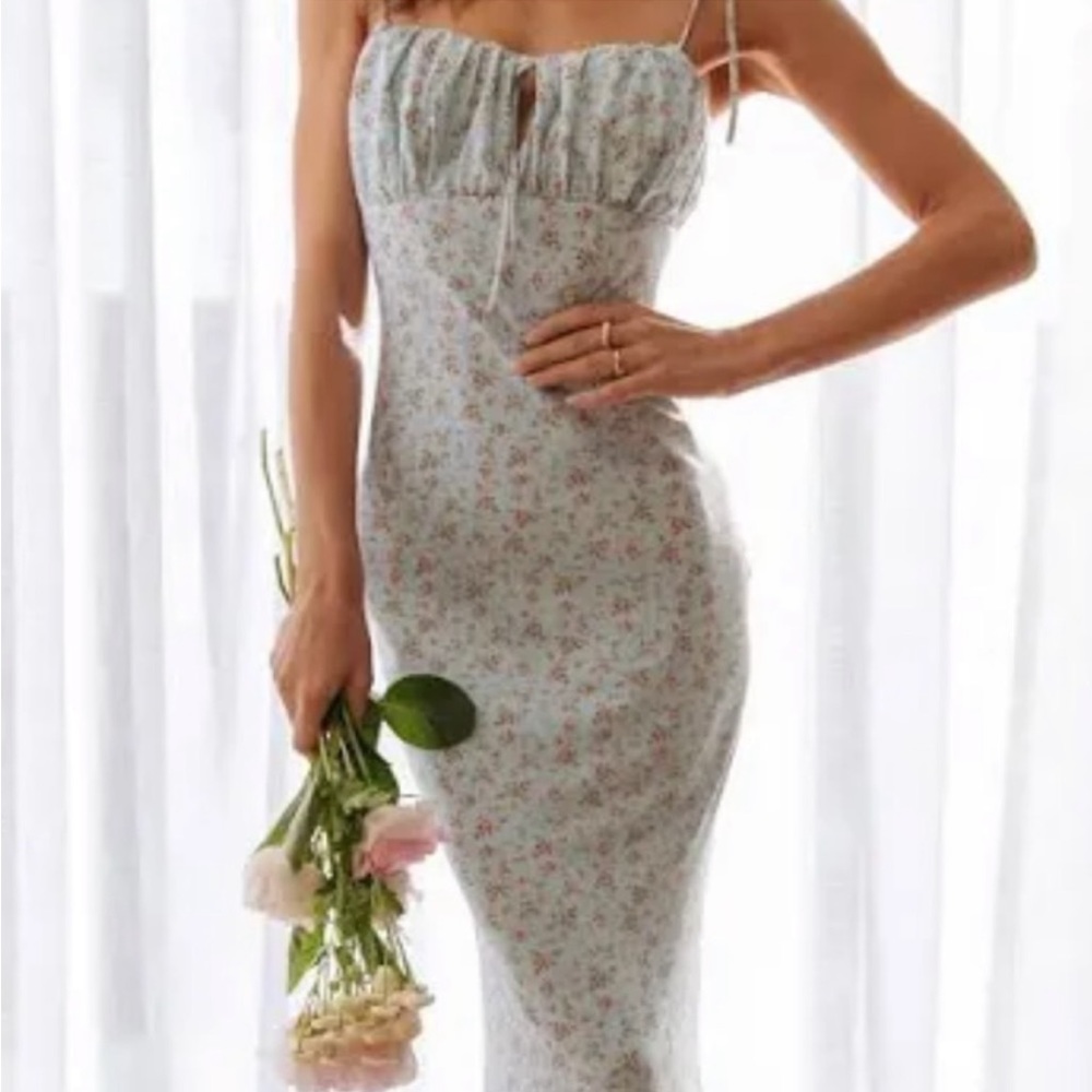 NWOT Petal and Pup Baby Blue Maxi Floral dress size 8